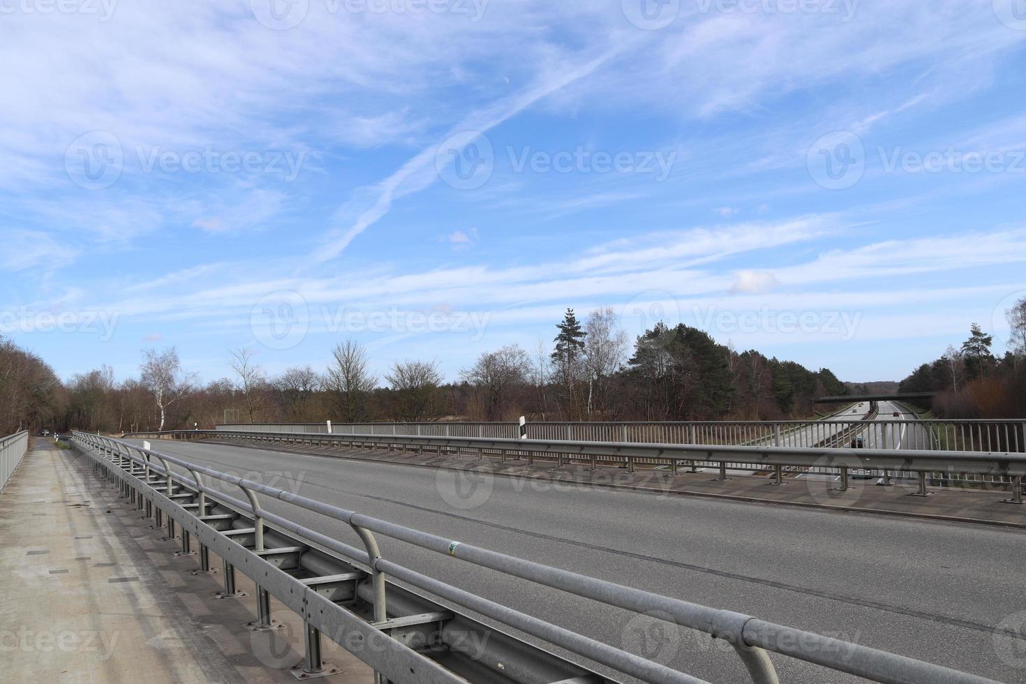 Perspective view on a european highway on a sunny day. photo