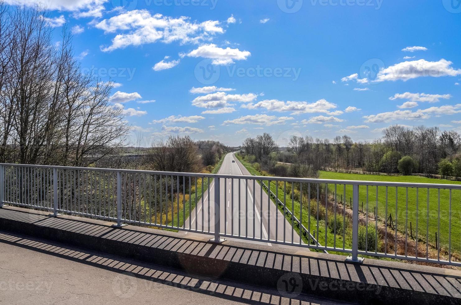 Perspective view on a european highway on a sunny day. photo