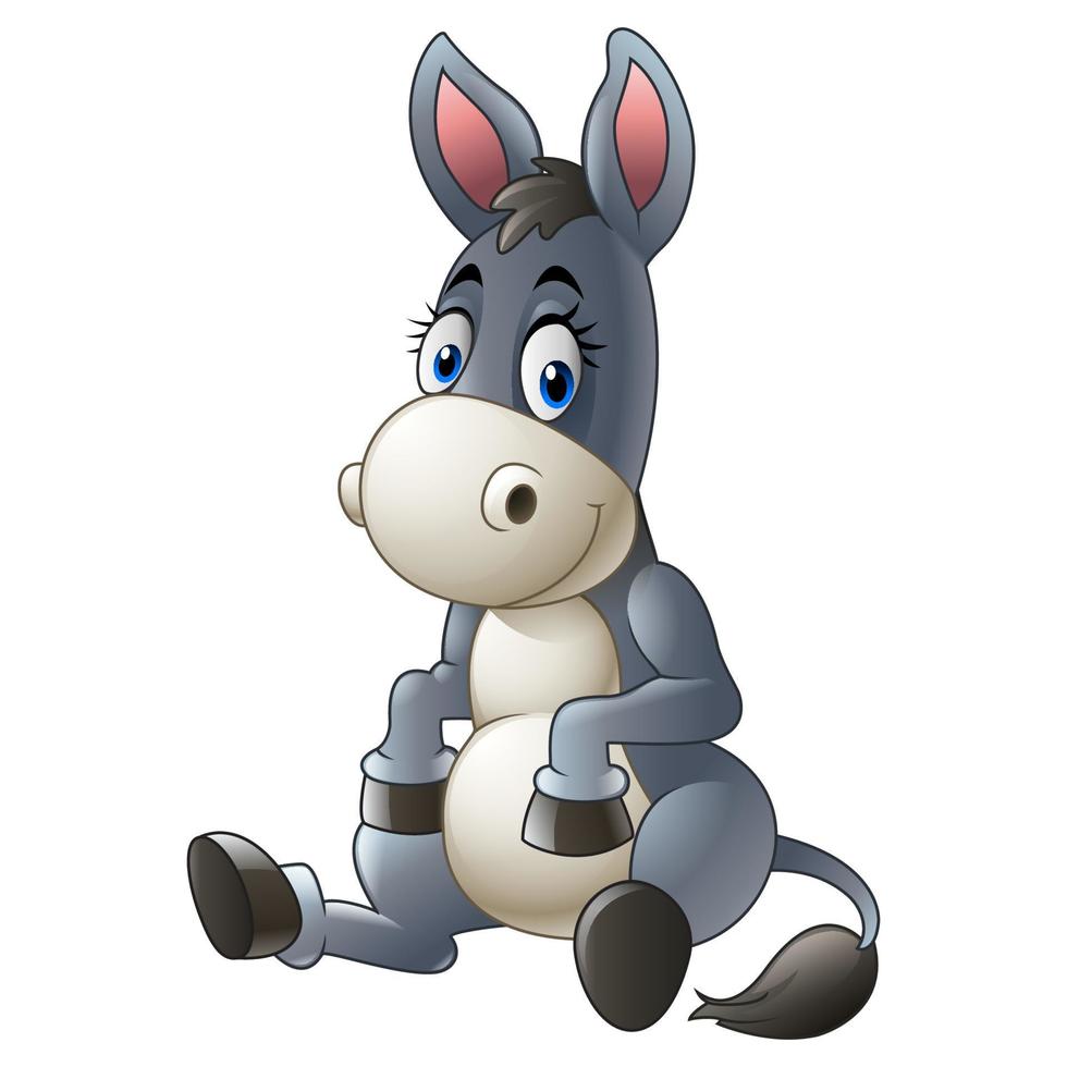 Cartoon donkey sitting vector