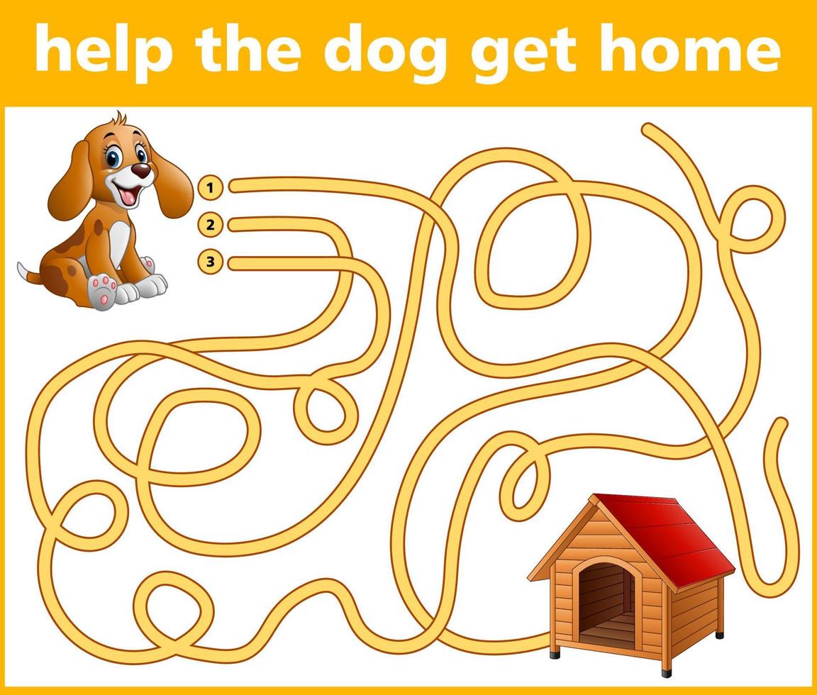 Help the dog get bone vector