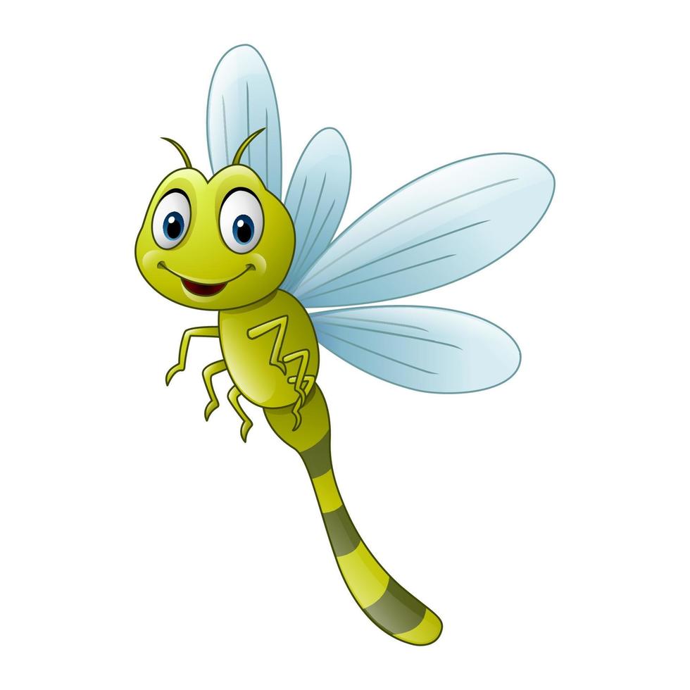 Cartoon cute dragonfly vector