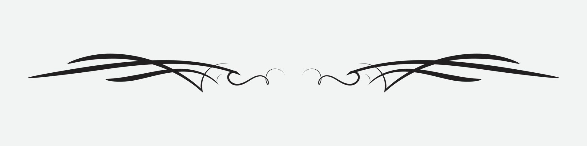 ornamental filigree flourish and thin divider. Classical vintage elements vector illustration