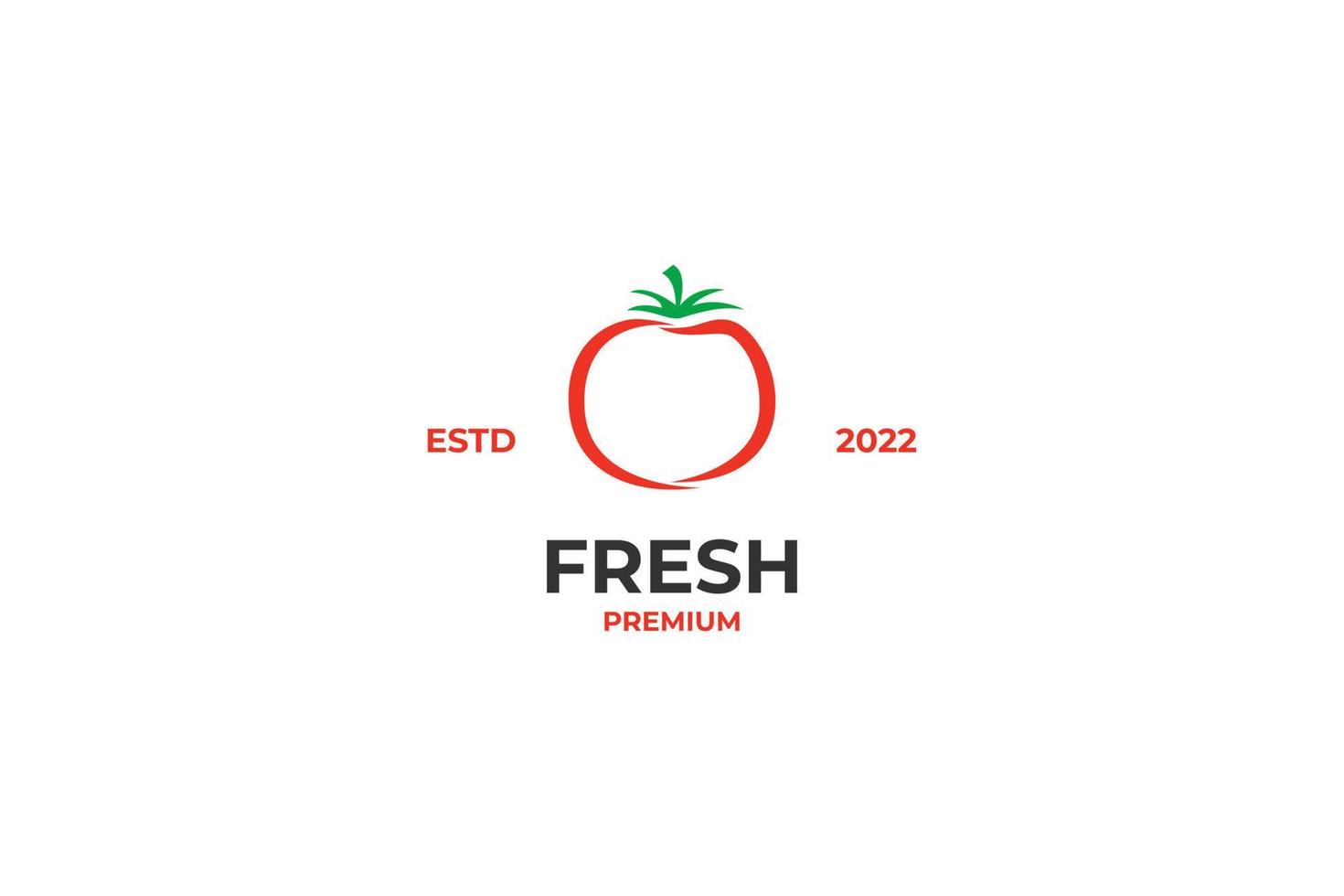 diseño de icono de logotipo de tomates frescos planos idea de ilustración vectorial vector
