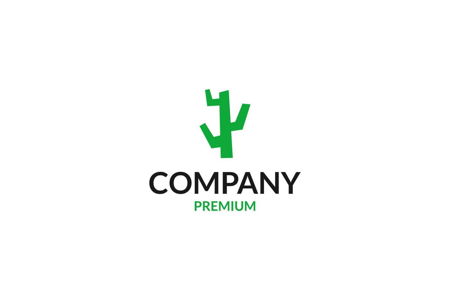 idea de ilustración de vector de diseño de logotipo de cactus plano