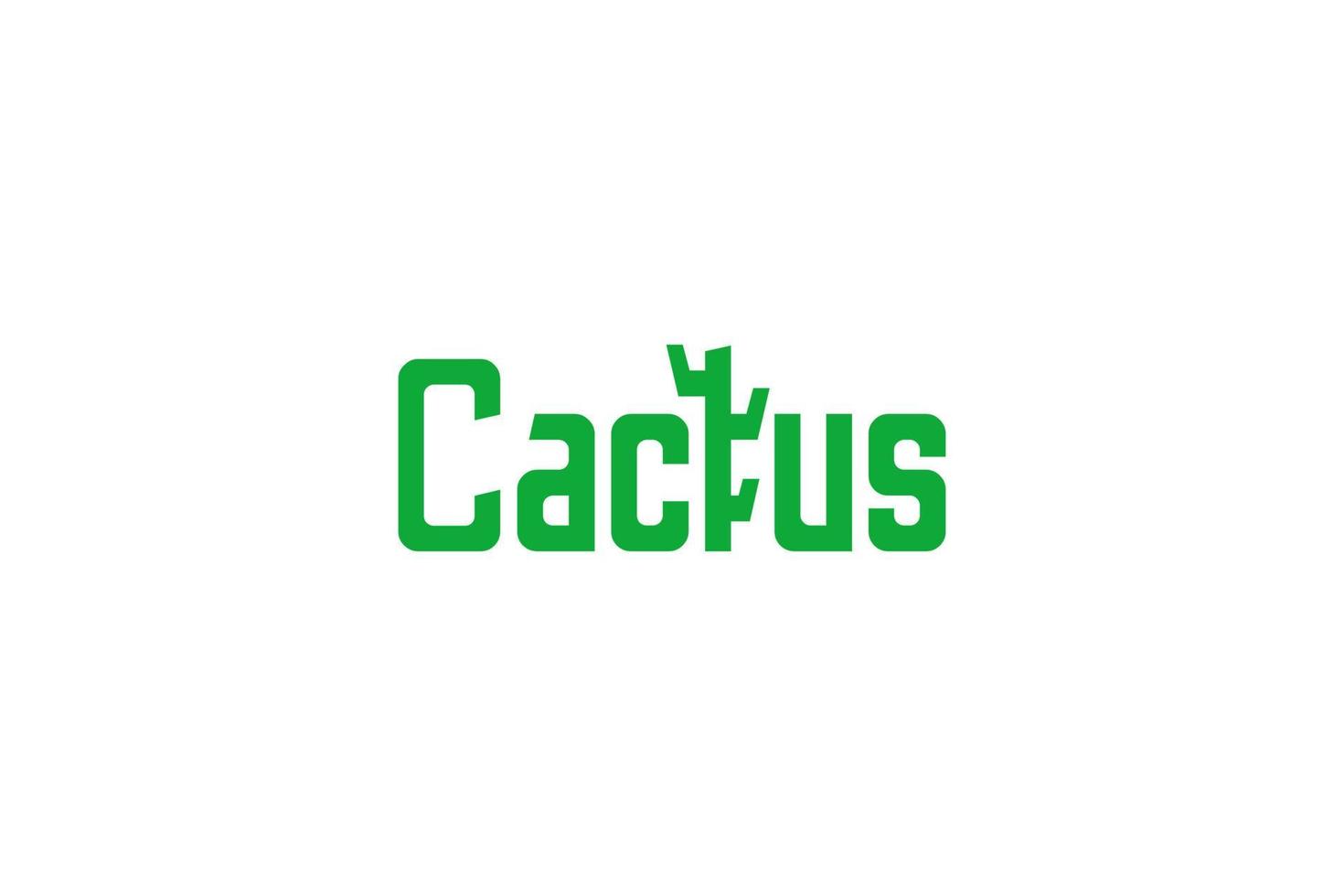 idea de ilustración de vector de diseño de logotipo de cactus plano