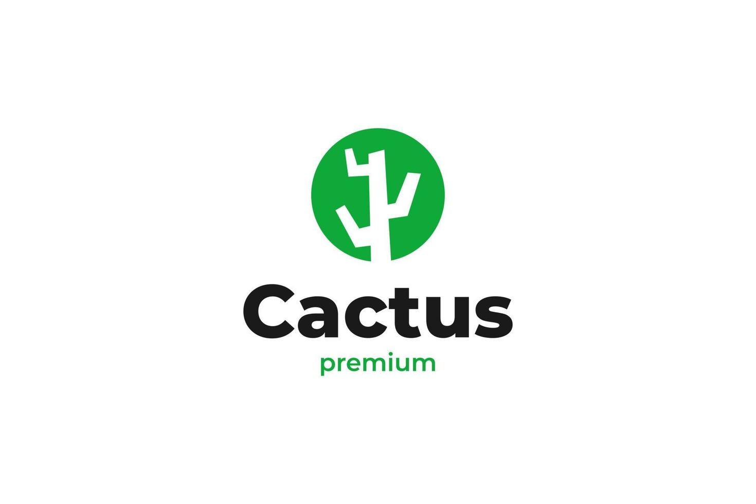 idea de ilustración de vector de diseño de logotipo de cactus plano