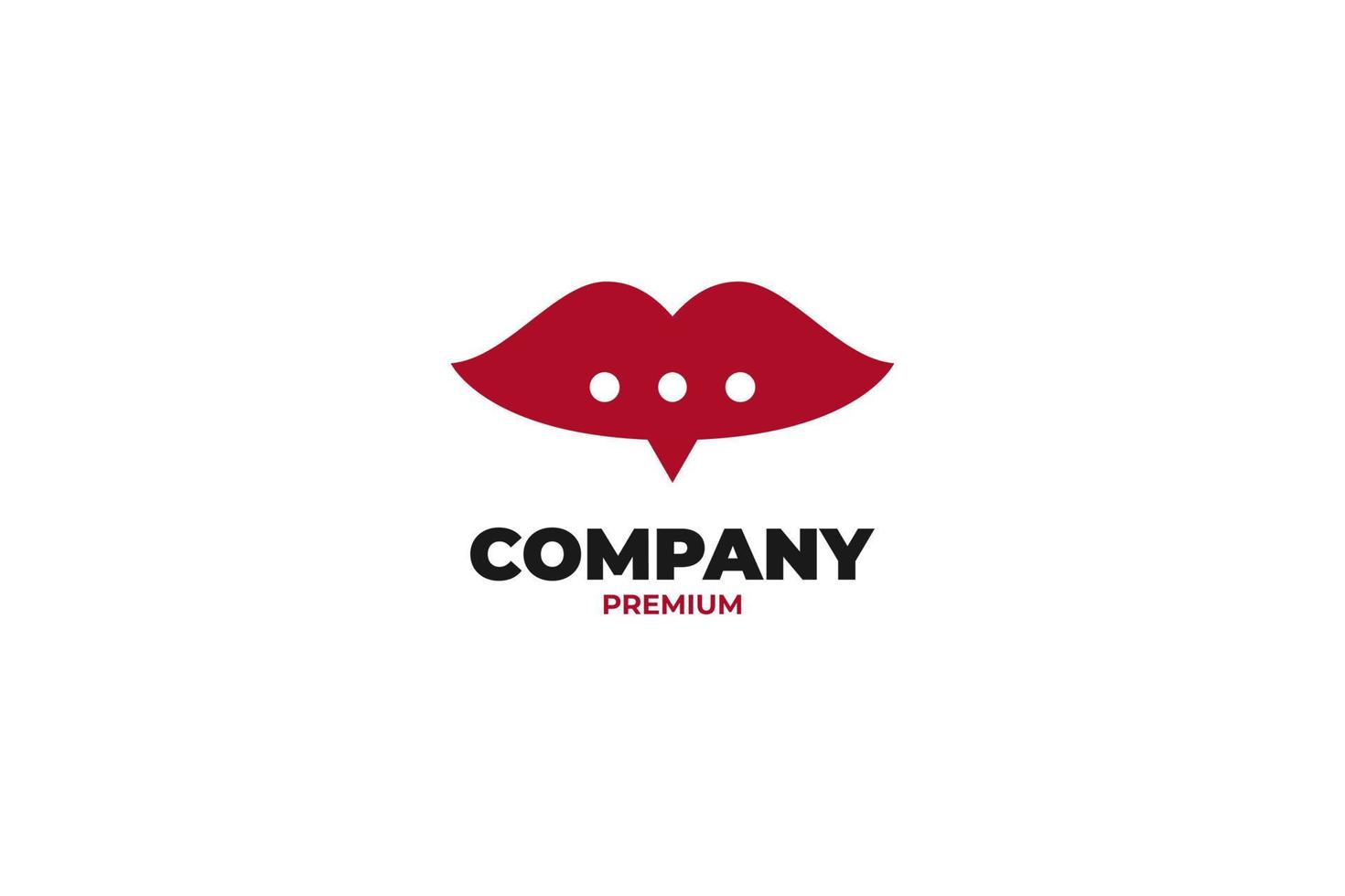 Flat lips mouth chat logo vector design illustration idea