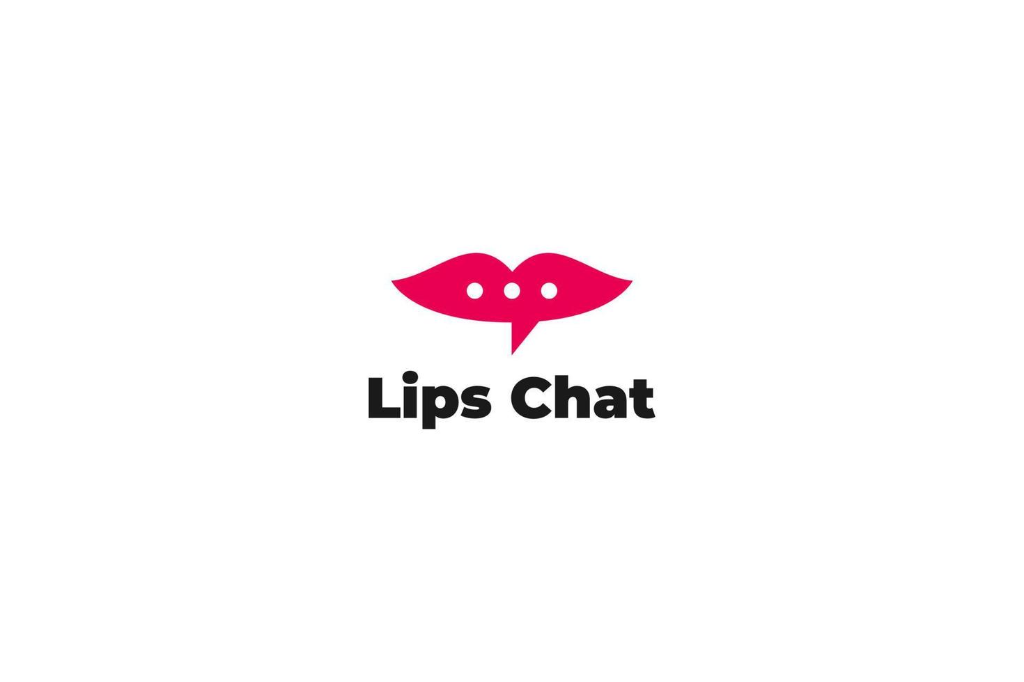 labios planos boca chat logo vector diseño ilustración idea