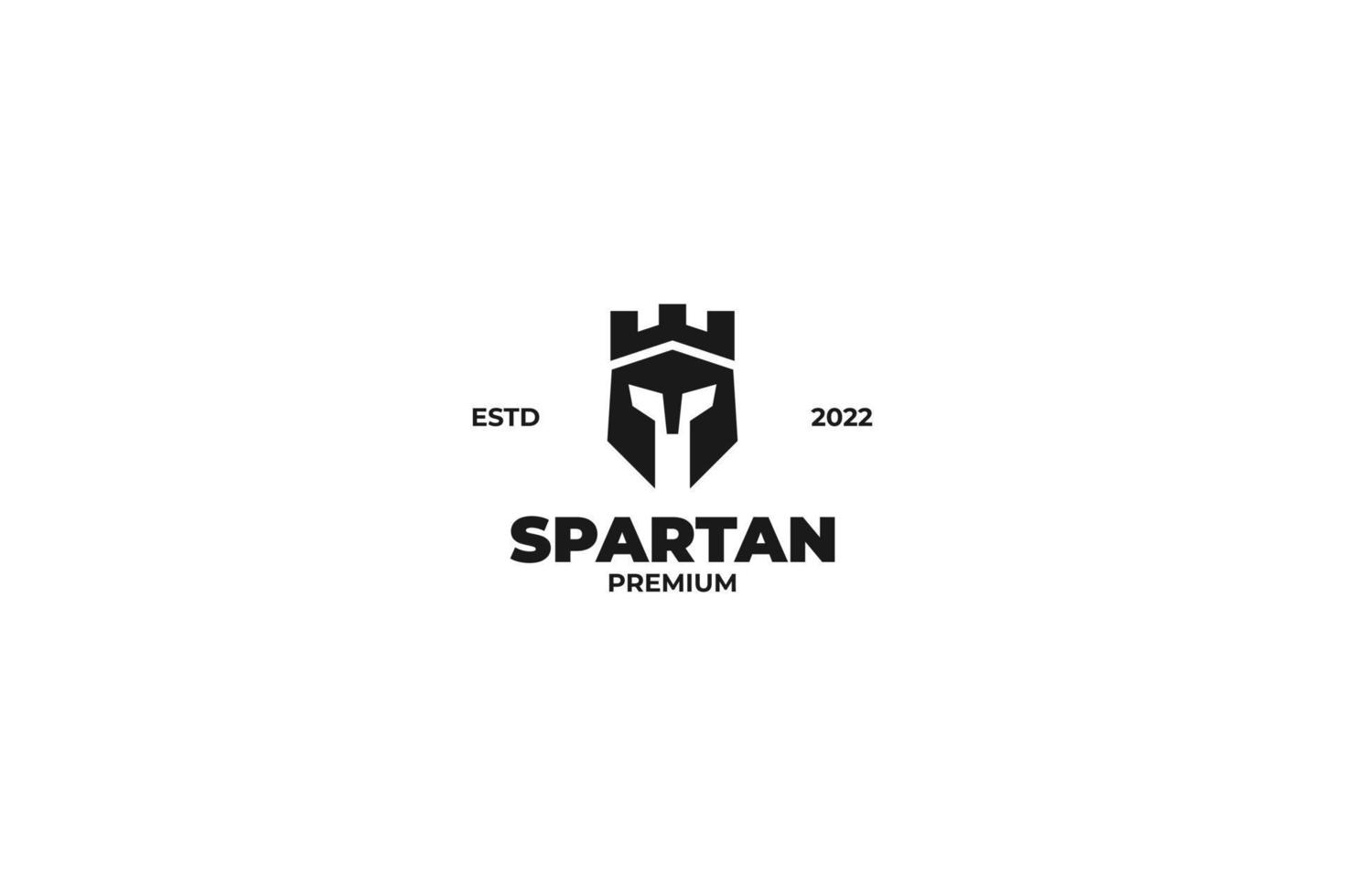 idea de ilustración de vector de diseño de logotipo de castillo espartano plano