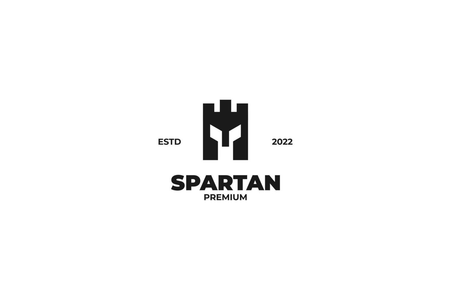 Flat spartan castle logo design vector illustration idea