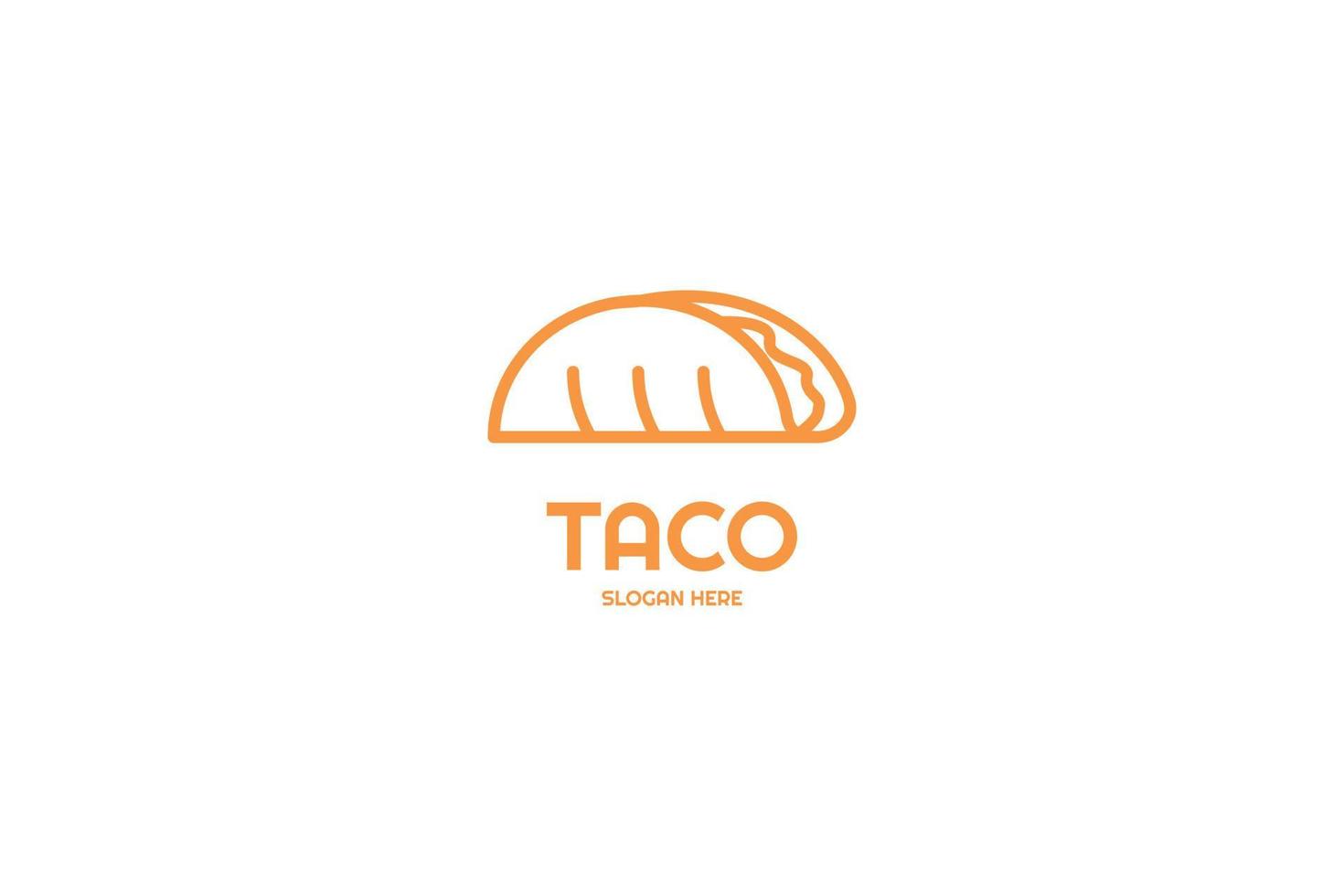 idea de ilustración de vector de diseño de logotipo de comida de taco plano