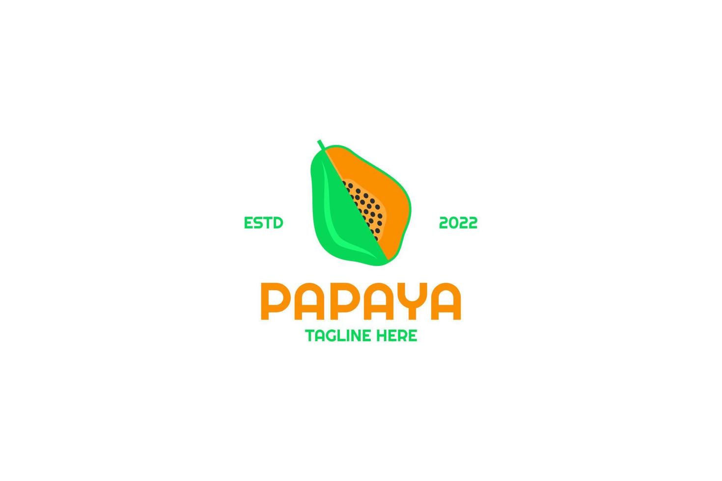 idea de ilustración de vector de diseño de logotipo de papaya plana