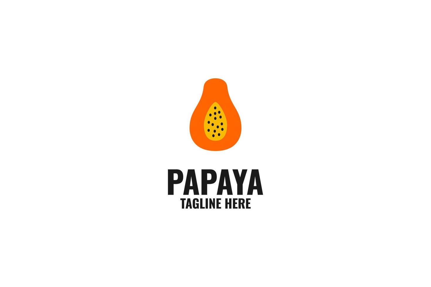 Flat papaya logo design vector illustration idea