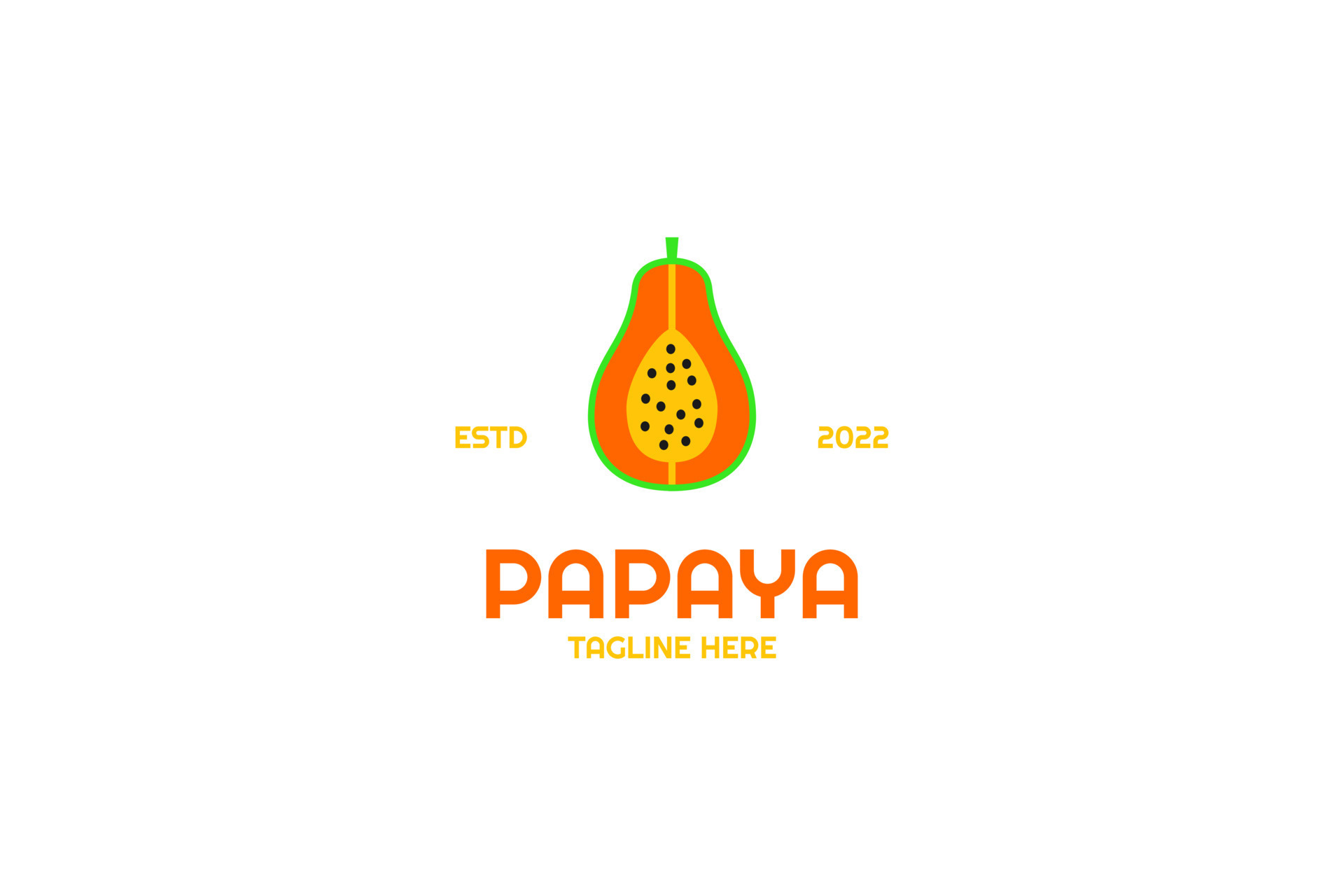 Flat papaya logo design vector illustration idea 10777430 Vector Art at