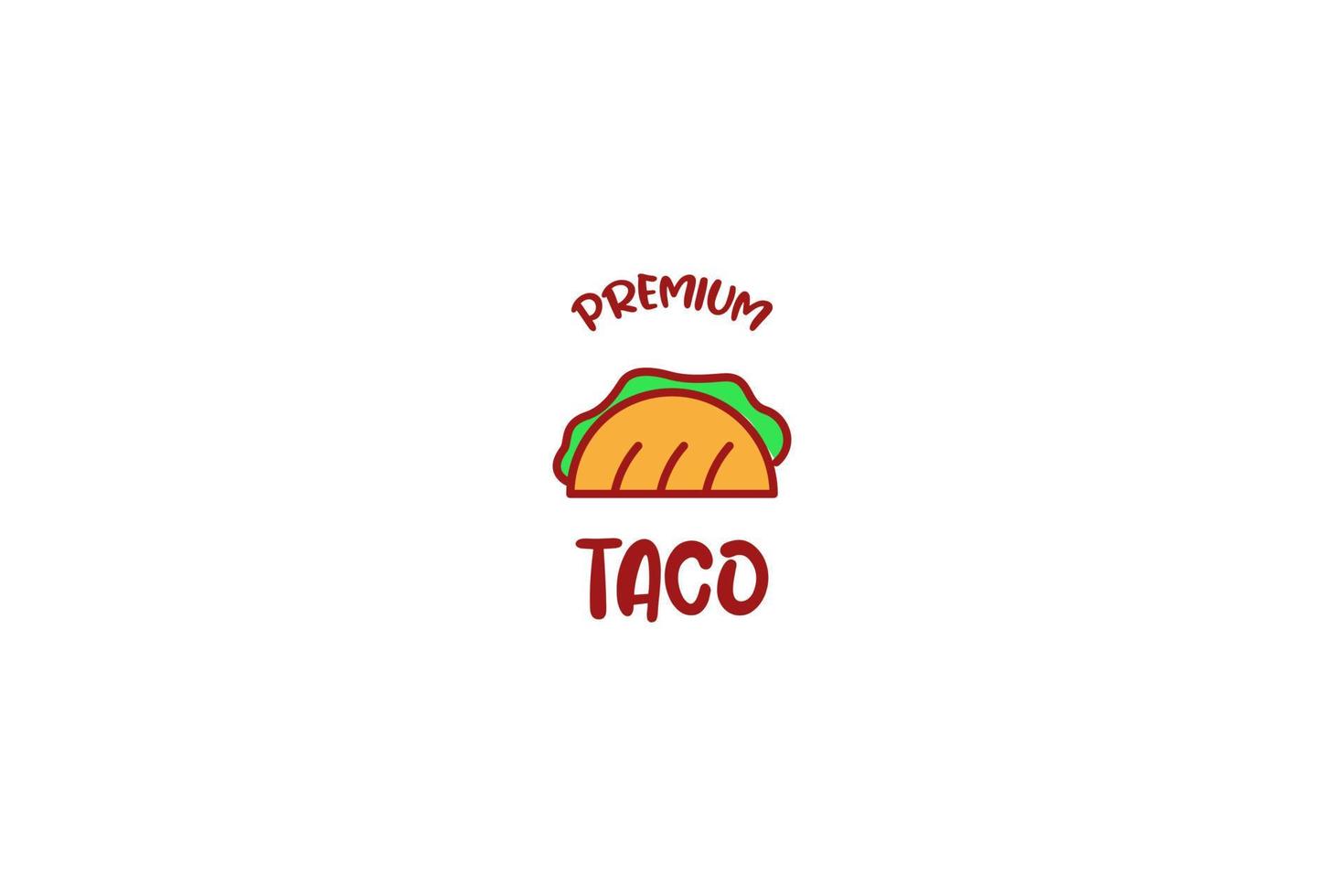 idea de ilustración de vector de diseño de logotipo de comida de taco plano