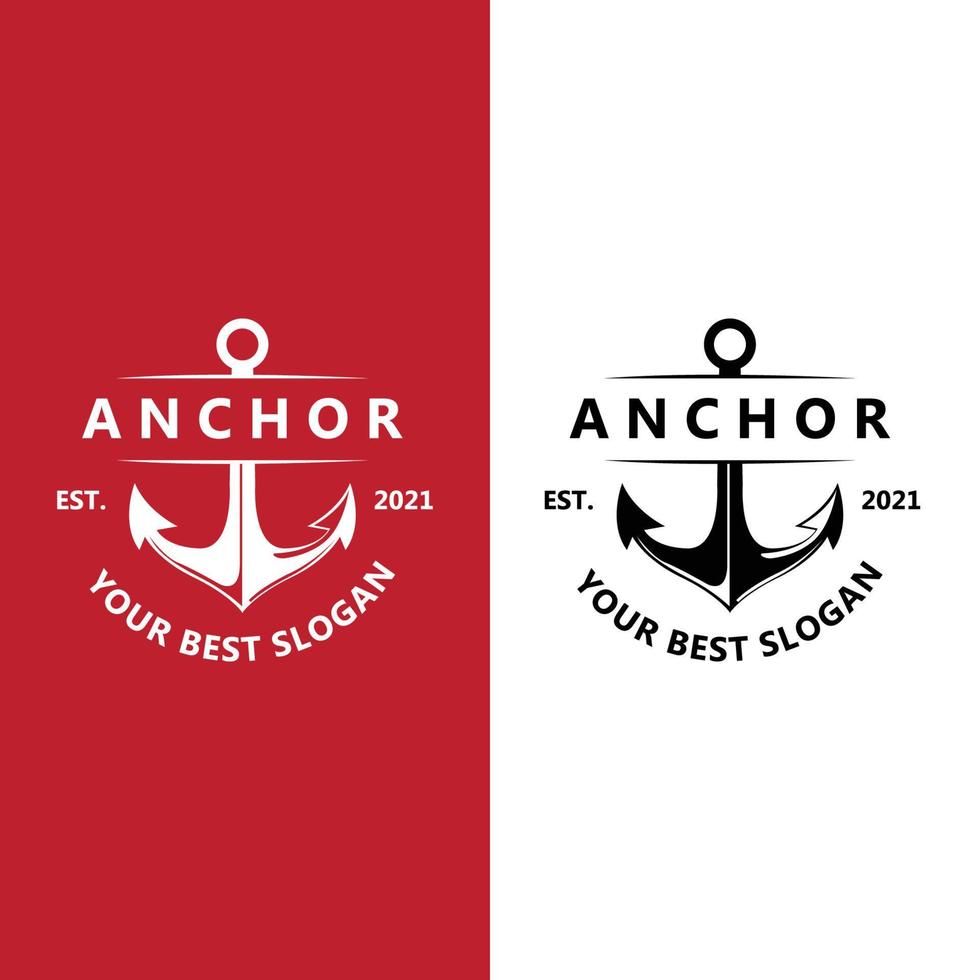 ship anchor logo icon vector, port, retro design illustration vector