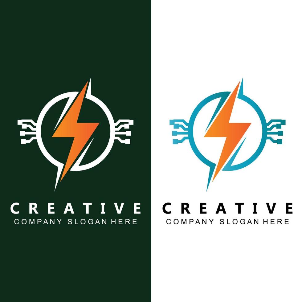 ELECTRICITY CURRENT VECTOR DESIGN LOGO, COOL LIGHTNING