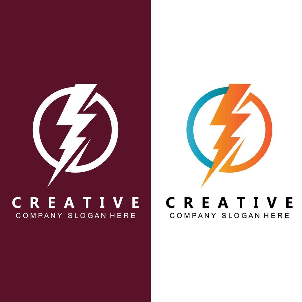 ELECTRICITY CURRENT VECTOR DESIGN LOGO, COOL LIGHTNING