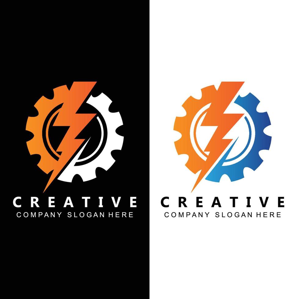 ELECTRICITY CURRENT VECTOR DESIGN LOGO, COOL LIGHTNING