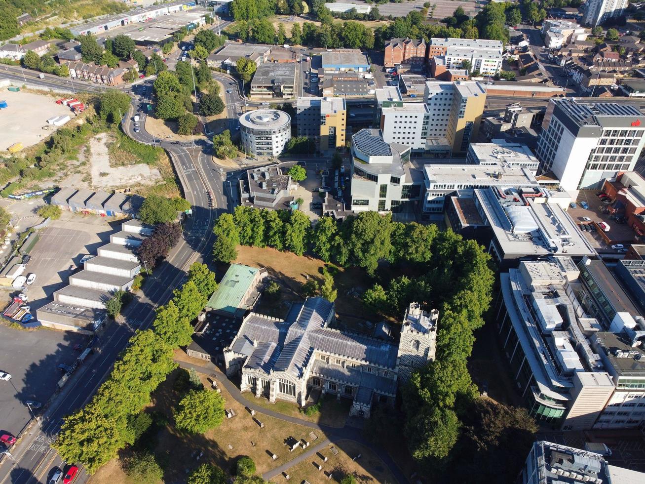 Luton City Centre and Local Buildings Luton England Great Britain. Luton is town and borough with unitary authority status, in the ceremonial county of Bedfordshire photo