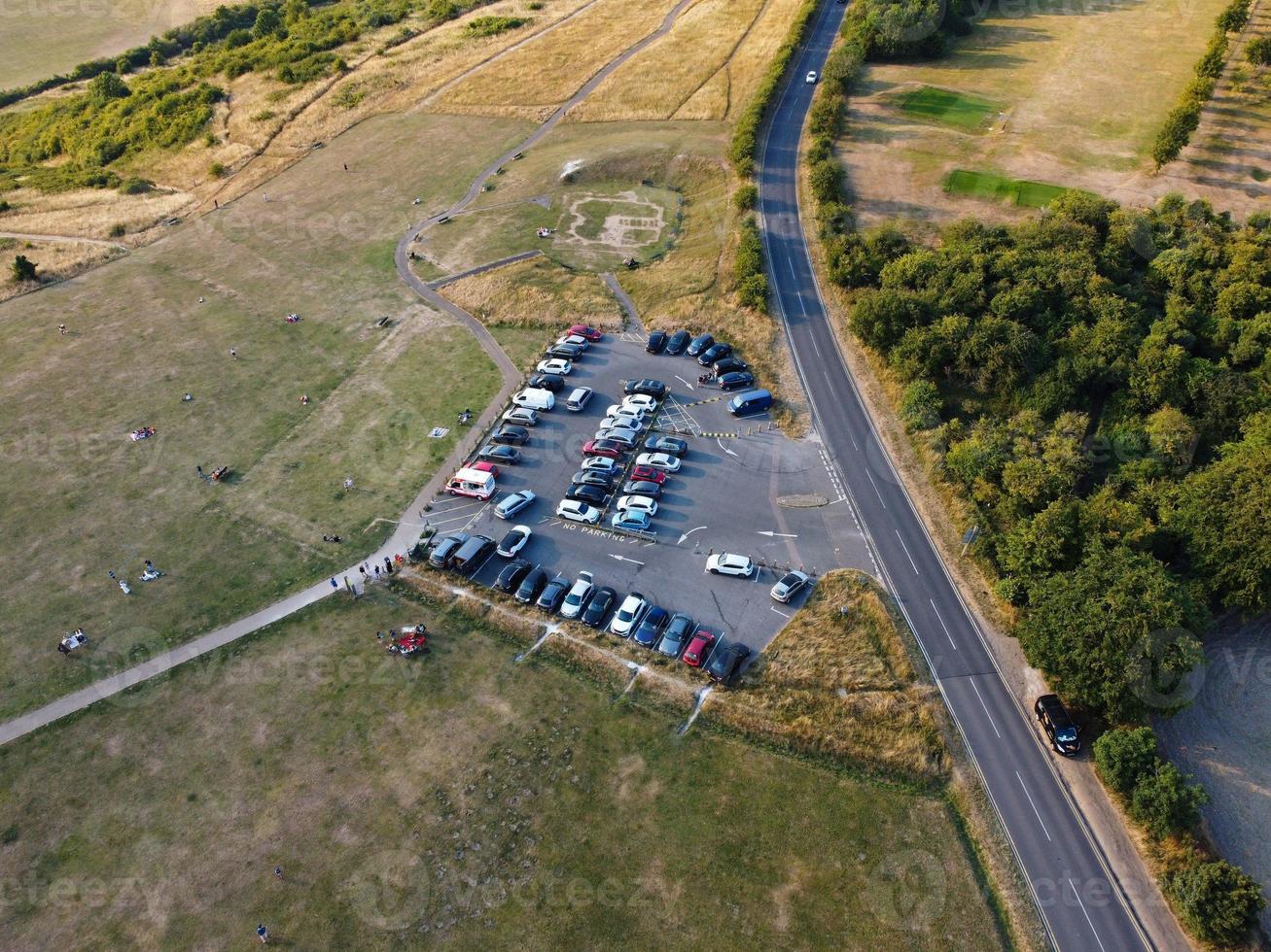 Countryside and Hills at Landscape of England, high angle drone's footage of Dunstable downs Bedfordshire photo