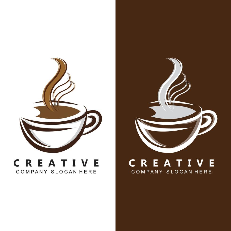 Beans And Coffee Cup Logo Template vector icon design