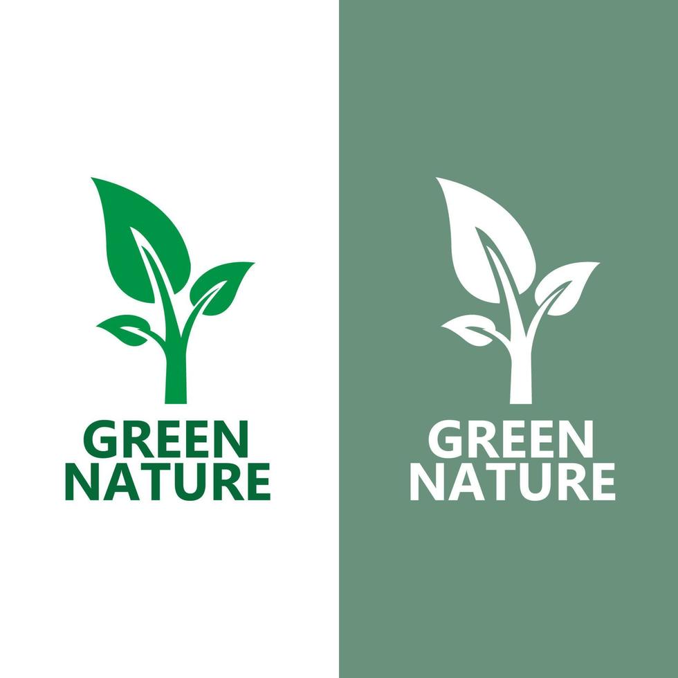 premium quality green leaf plant logo vector symbol