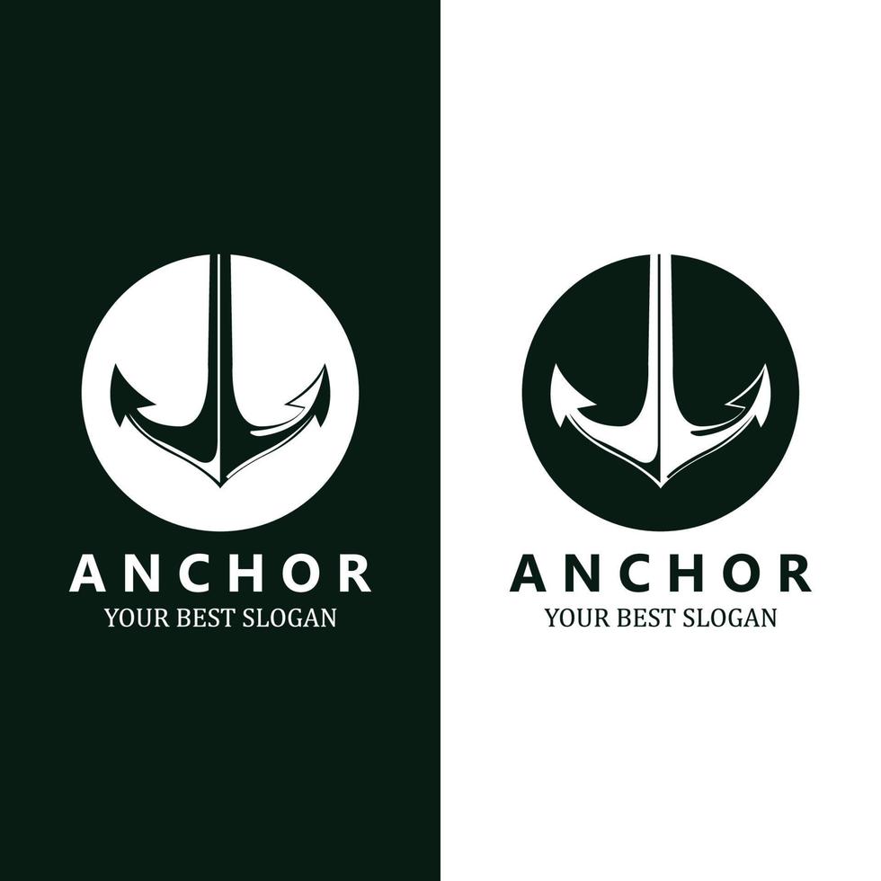 ship anchor logo icon vector, port, retro design illustration vector