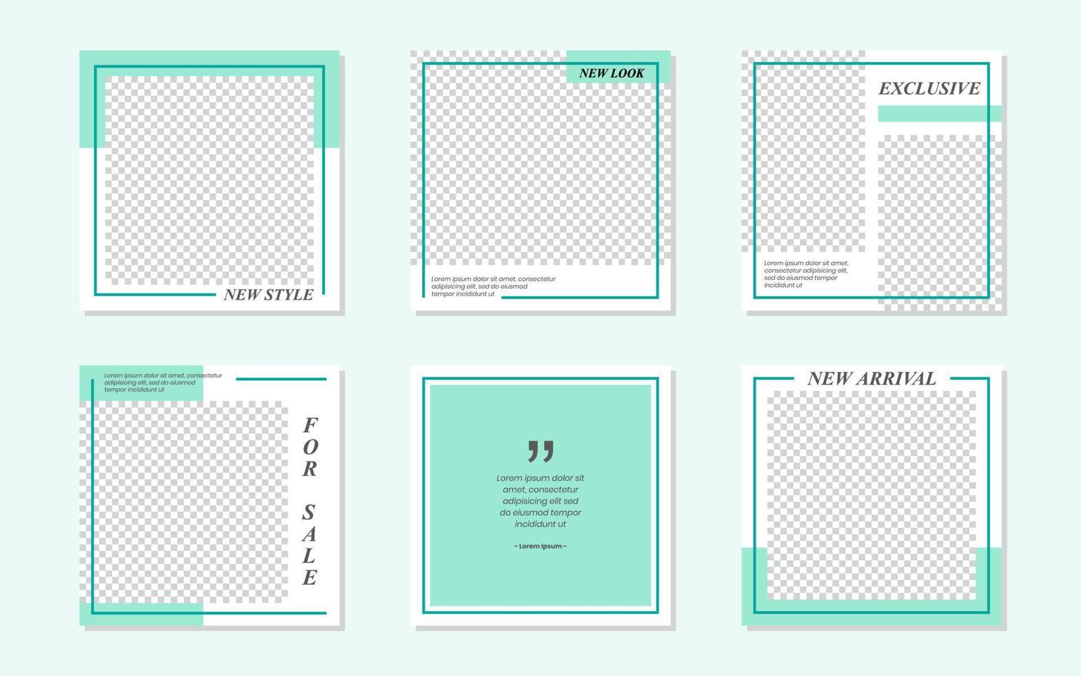 Minimalist Pastel Green Social Media Post Template Design vector