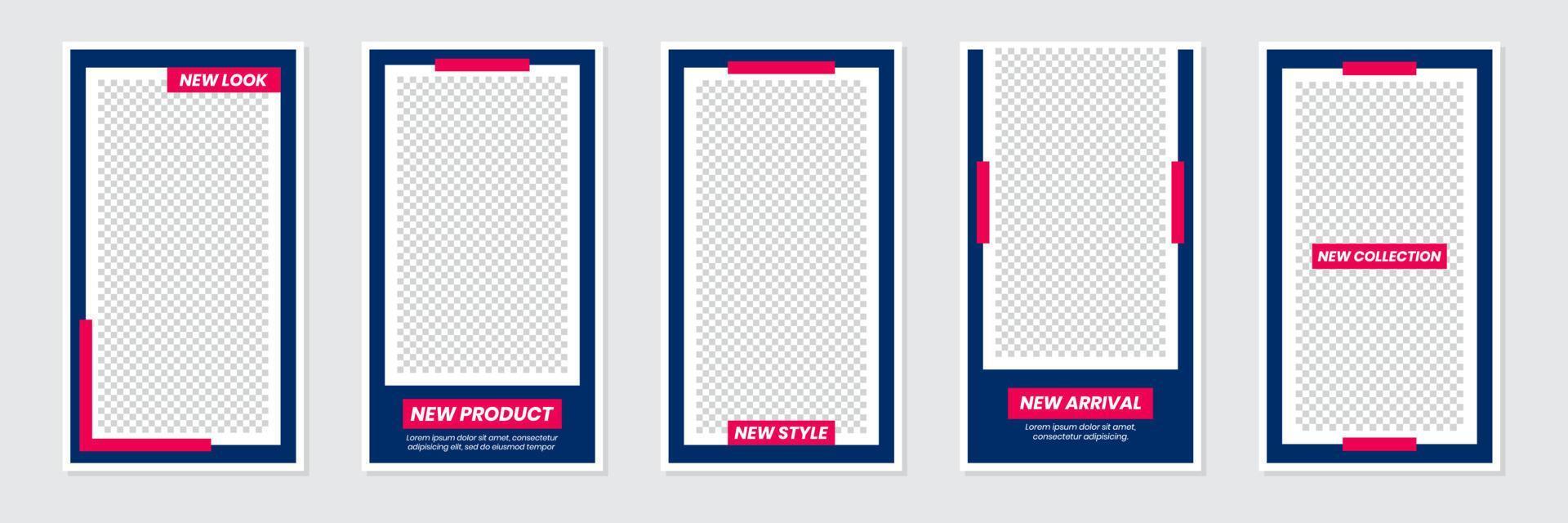 Minimalist Navy Social Media Stories Template Design vector