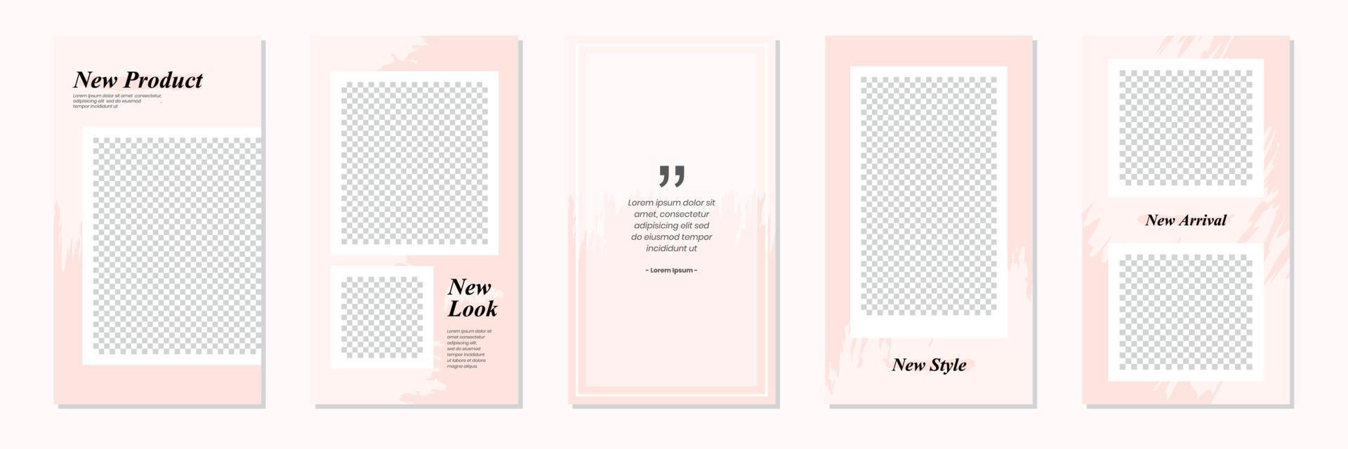 Pink Brush Watercolor Social Media Stories Template vector