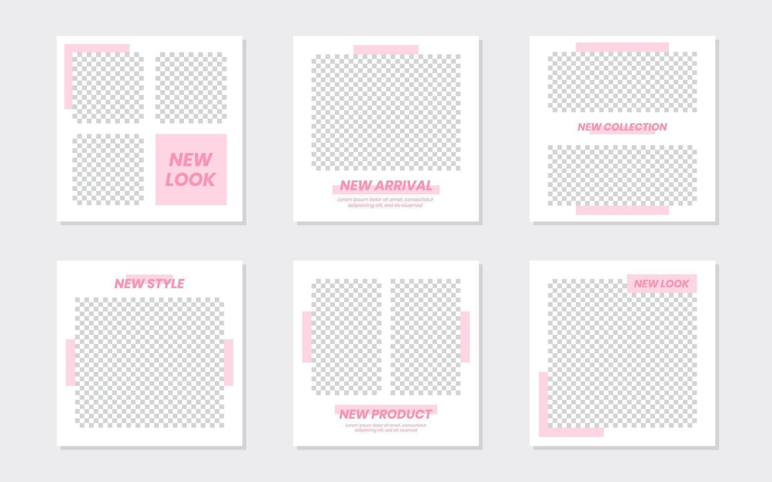 Minimal Pastel Pink Social Media Post Template Design vector