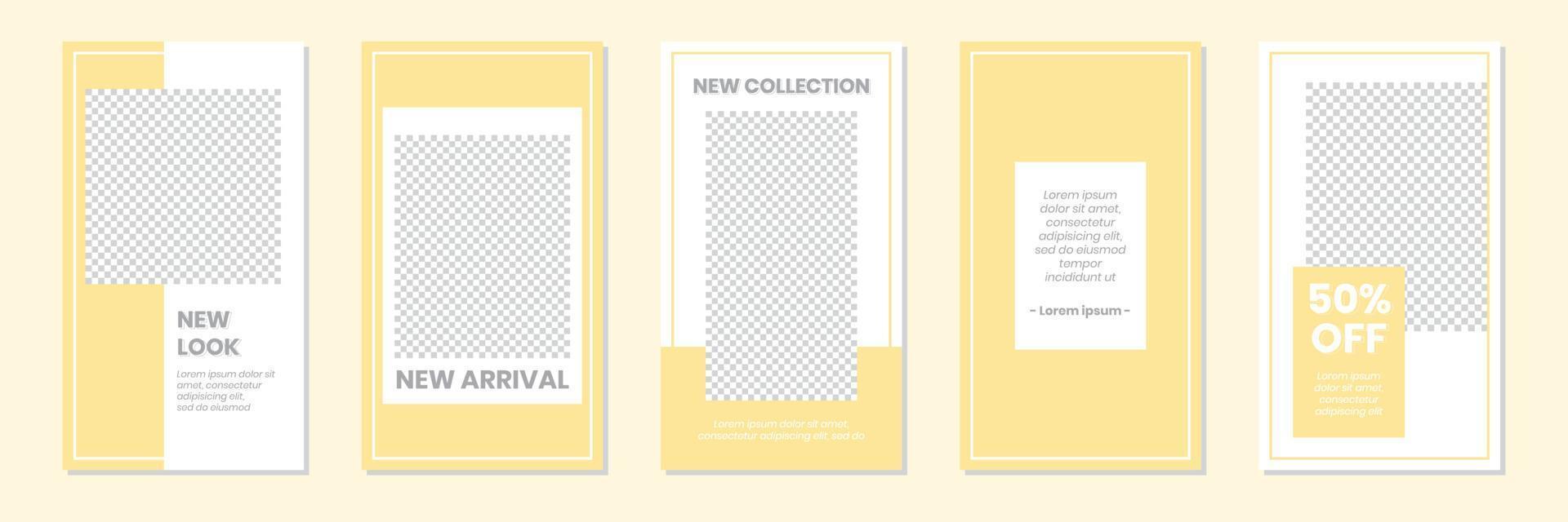 Simple Yellow Social Media Stories Design Template vector