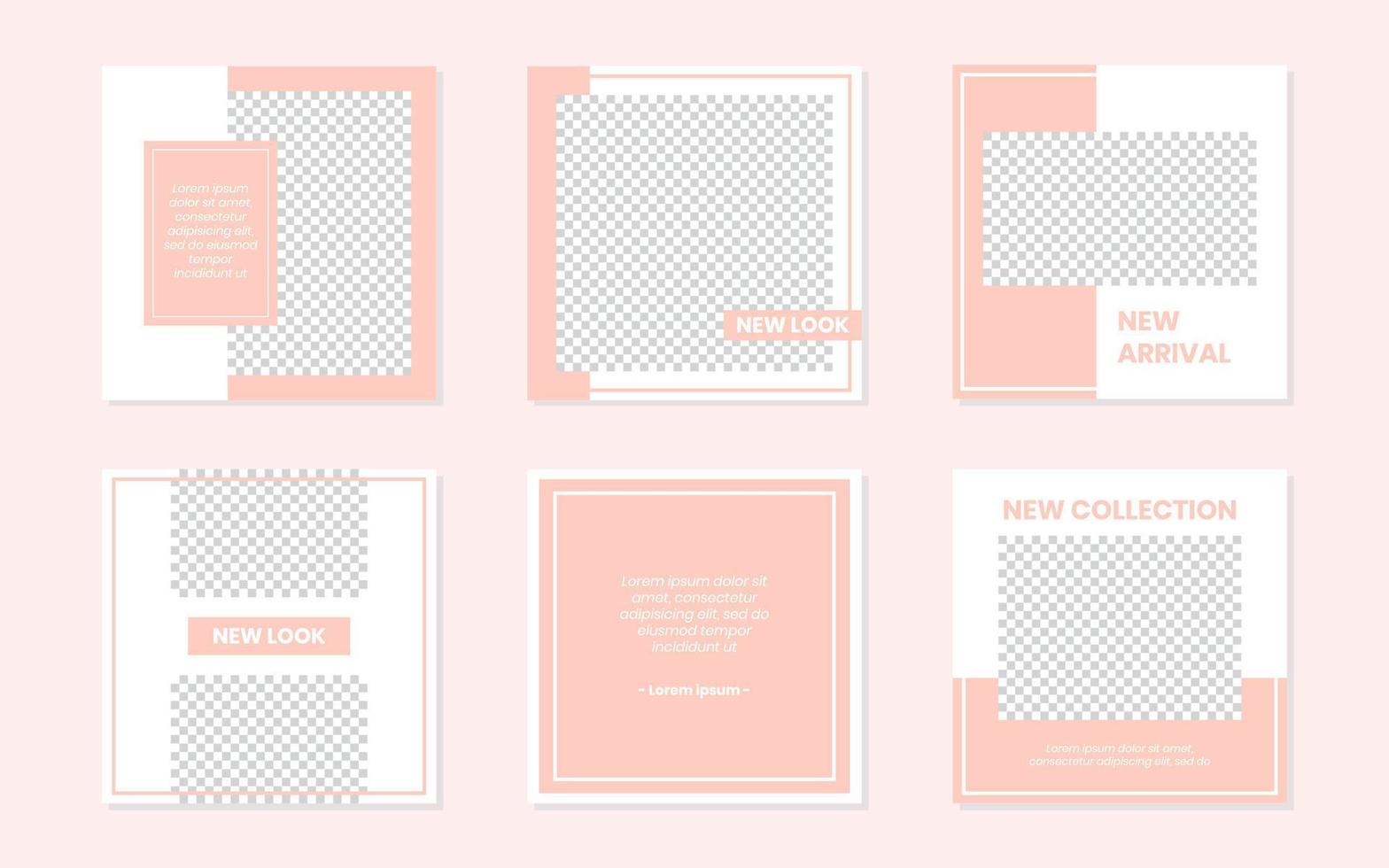 Pastel Peach Pink Social Media Post Template Design vector