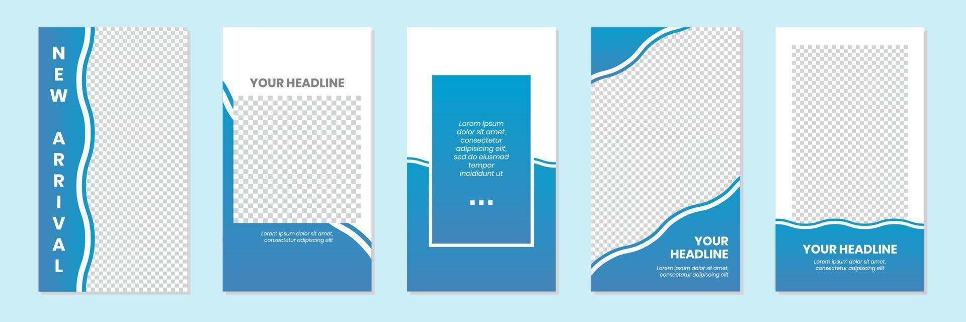 Blue Wave Social Media Stories Template vector