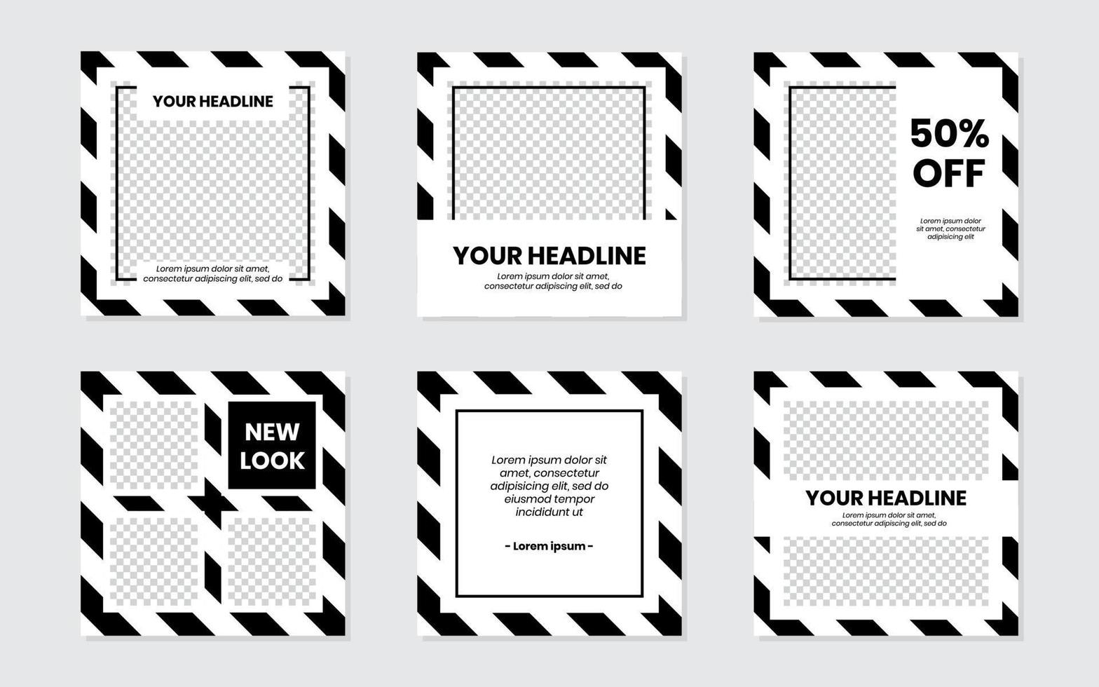 Off White Social Media Post Template Design vector