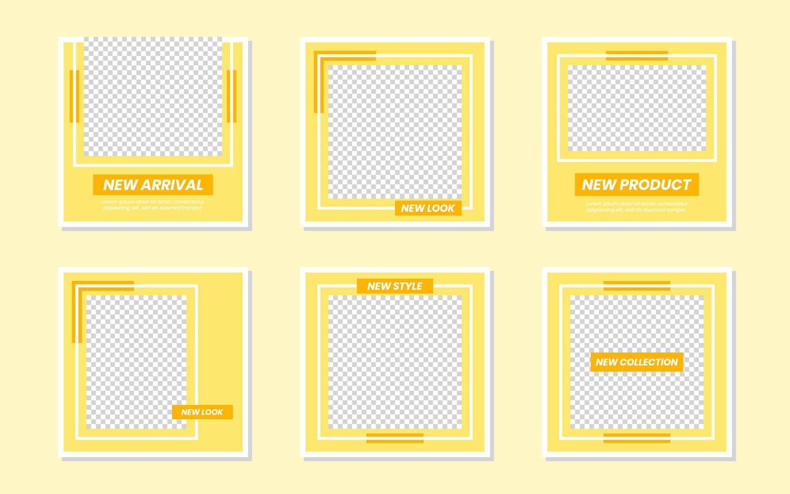 Classic Yellow Social Media Feeds Design Template vector