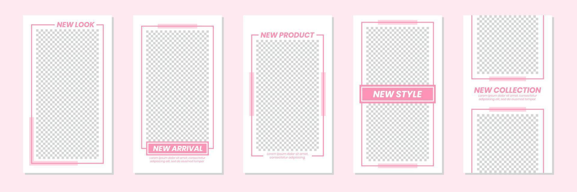 Minimalist Pink Social Media Stories Template Design vector