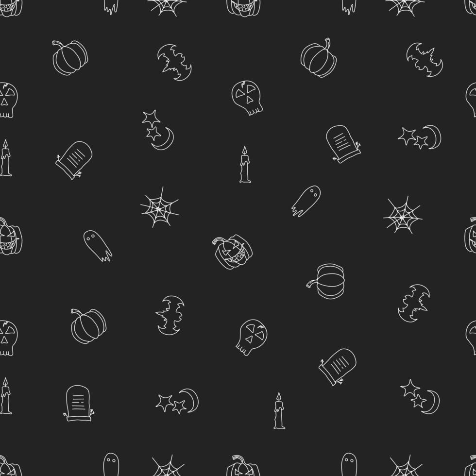 Seamless halloween pattern. Doodle vector halloween background