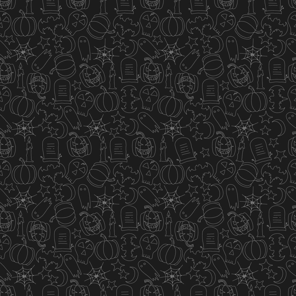 Seamless halloween pattern. Doodle vector halloween background