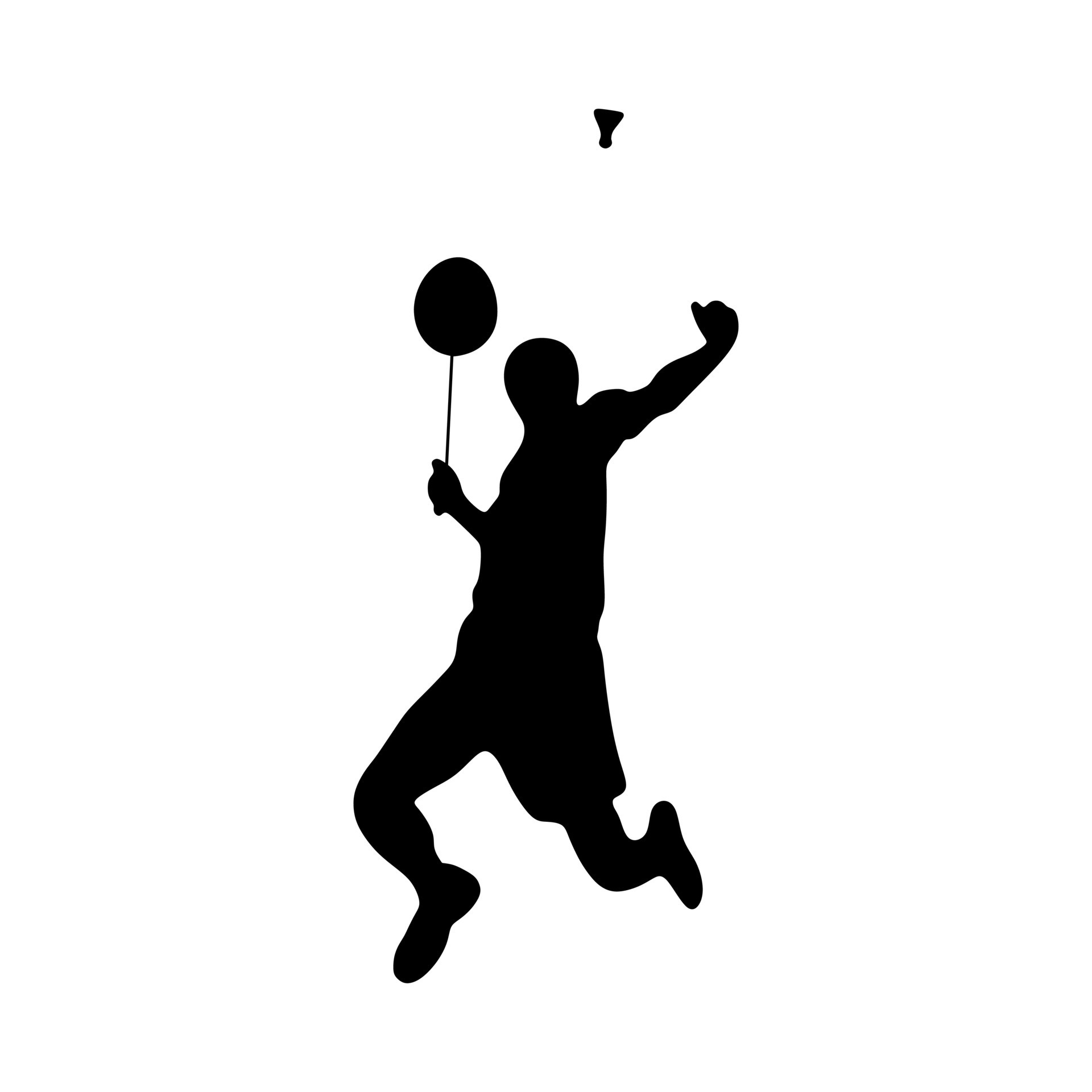 badminton silhouette on a white background 10777998 Vector Art at Vecteezy