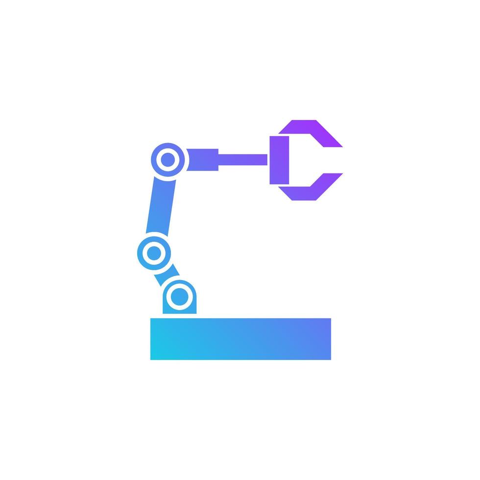 Robot arm vector for website symbol icon presentation
