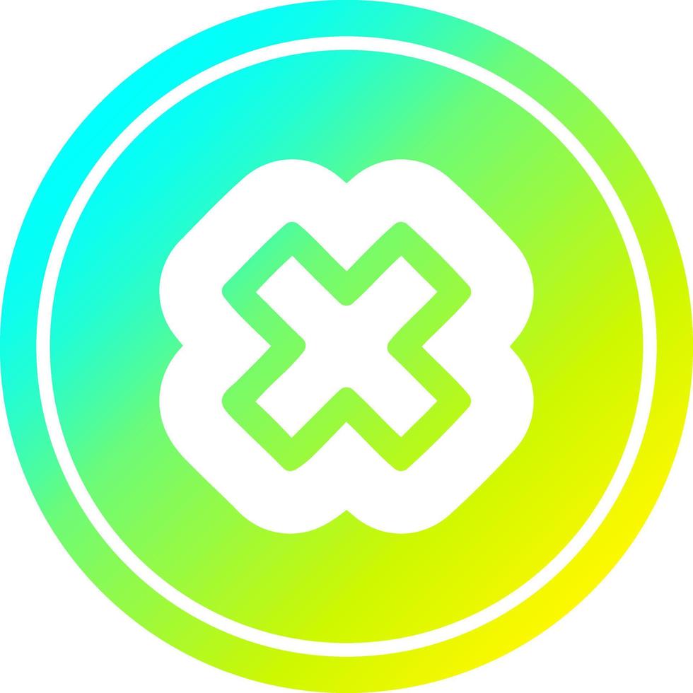multiplication sign circular in cold gradient spectrum vector