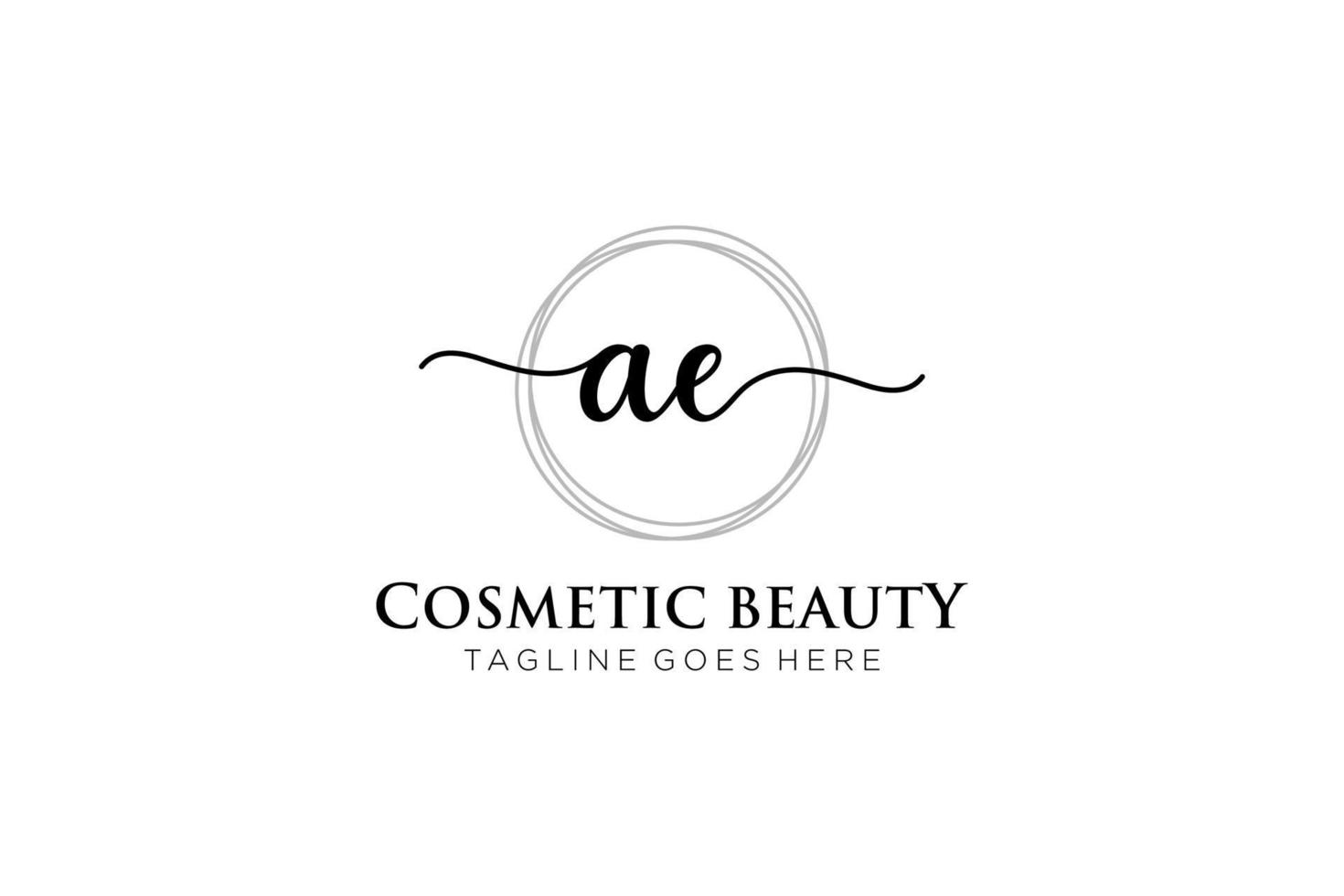 initial AE Feminine logo beauty monogram and elegant logo design, handwriting logo of initial signature, wedding, fashion, floral and botanical with creative template. vector