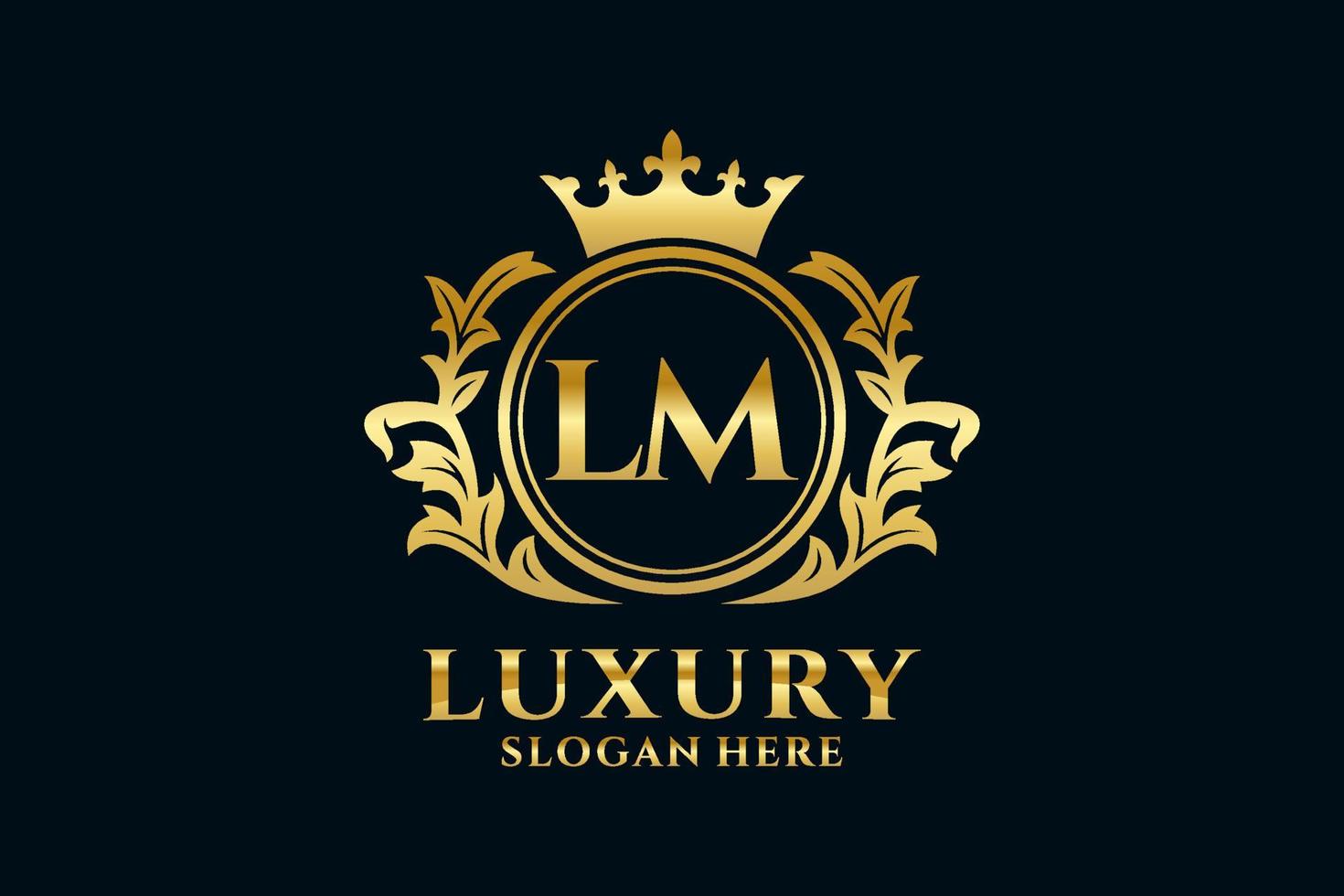 Initial LM Letter Royal Luxury Logo template in vector art for luxurious branding projects and other vector illustration.