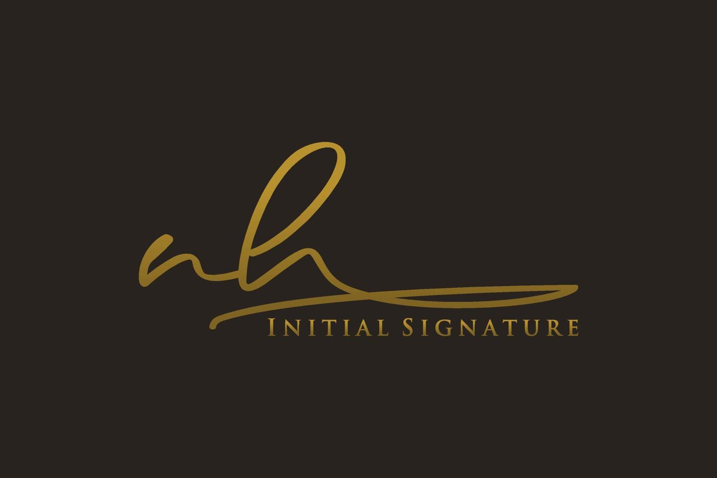 Initial NH Letter Signature Logo Template elegant design logo. Hand drawn Calligraphy lettering Vector illustration.