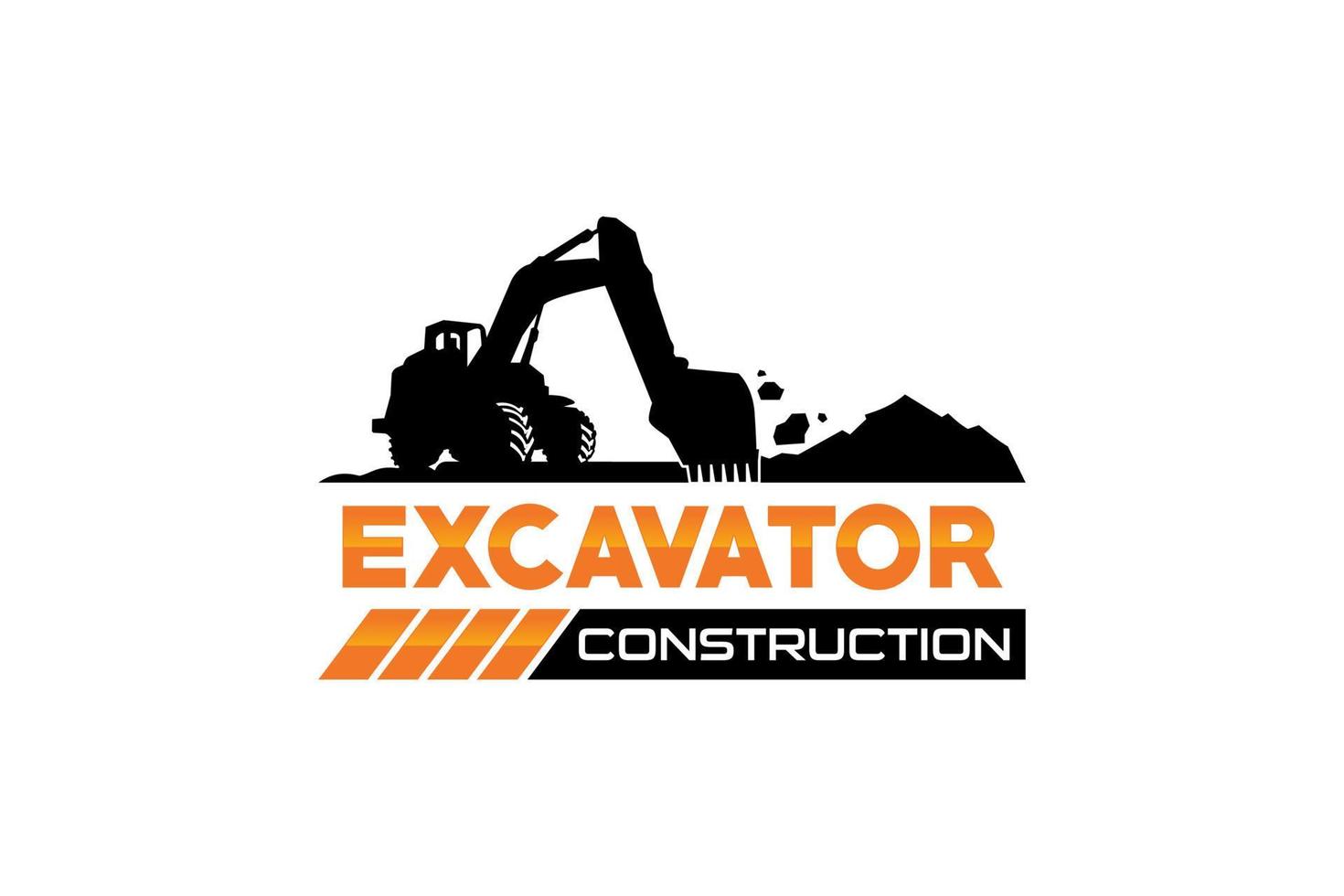 Excavator logo template vector. Heavy equipment logo vector for construction company. Creative excavator illustration for logo template.