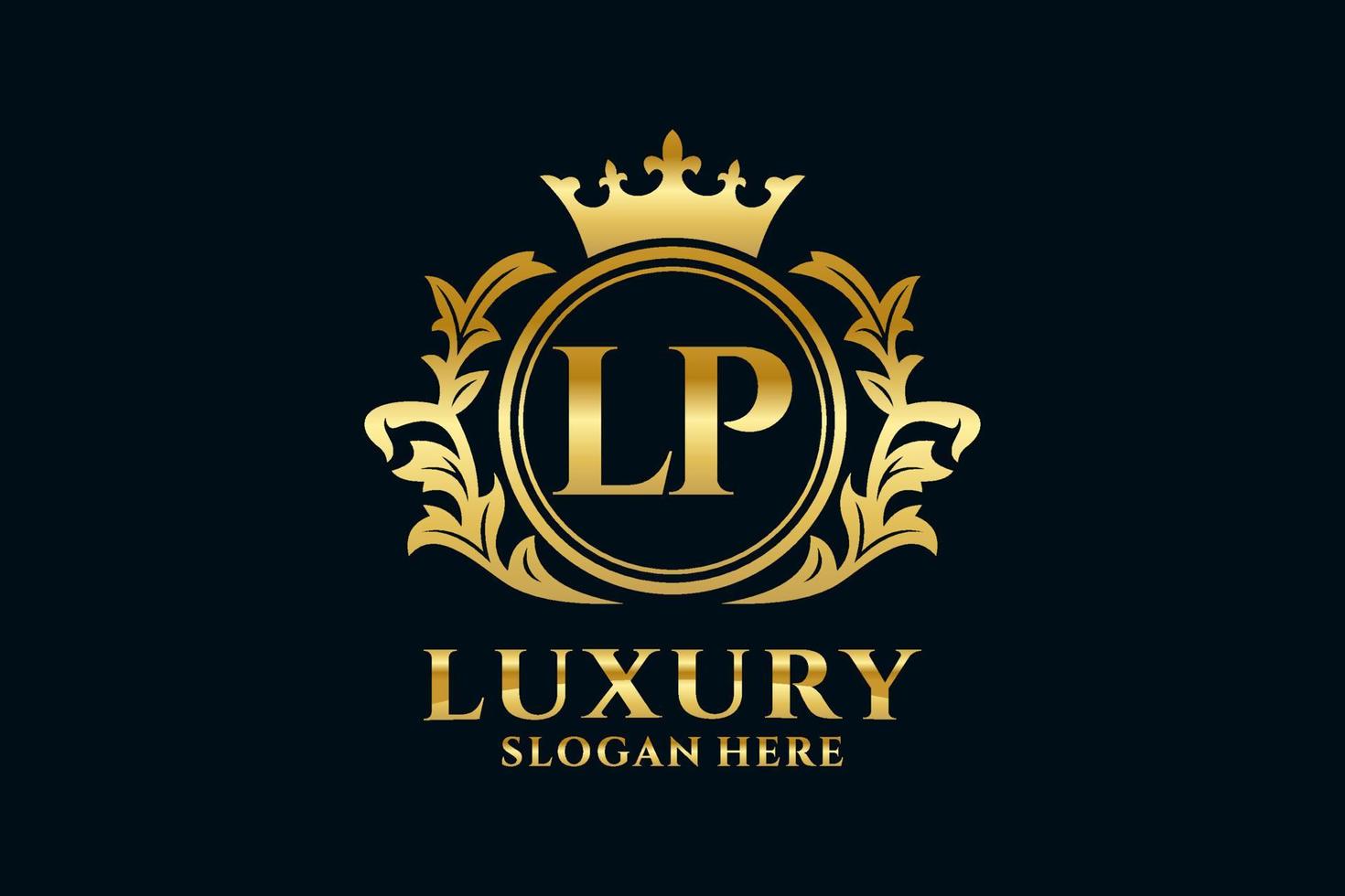 Initial LP Letter Royal Luxury Logo template in vector art for luxurious branding projects and other vector illustration.