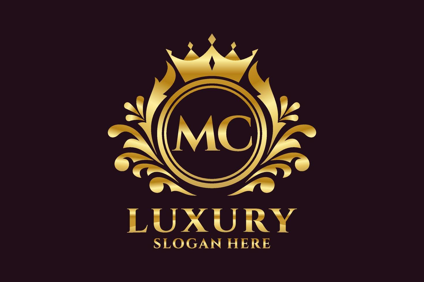 Initial MC Letter Royal Luxury Logo template in vector art for luxurious branding projects and other vector illustration.