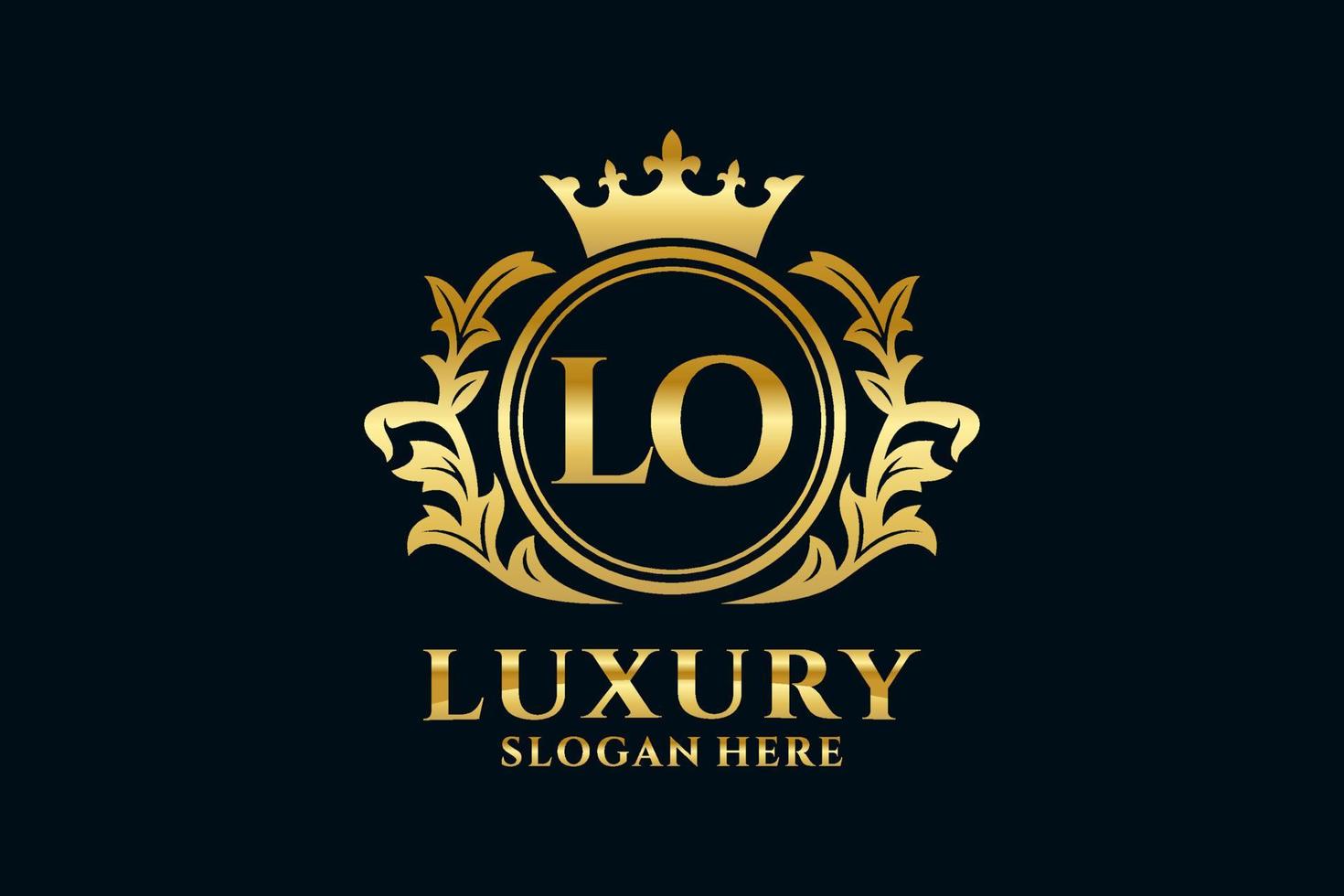 Initial LO Letter Royal Luxury Logo template in vector art for luxurious branding projects and other vector illustration.